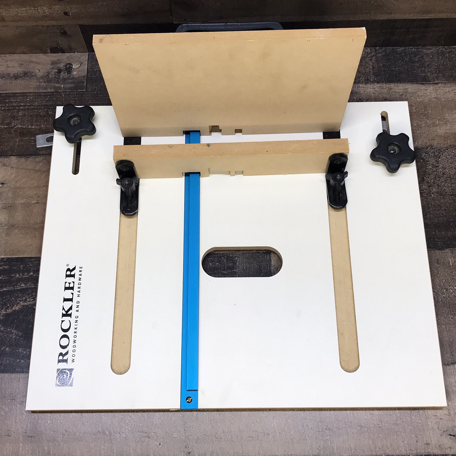 Rockler XL Router Table Box Joint Jig 18”x15” Used AS-IS *No Indexing Keys*