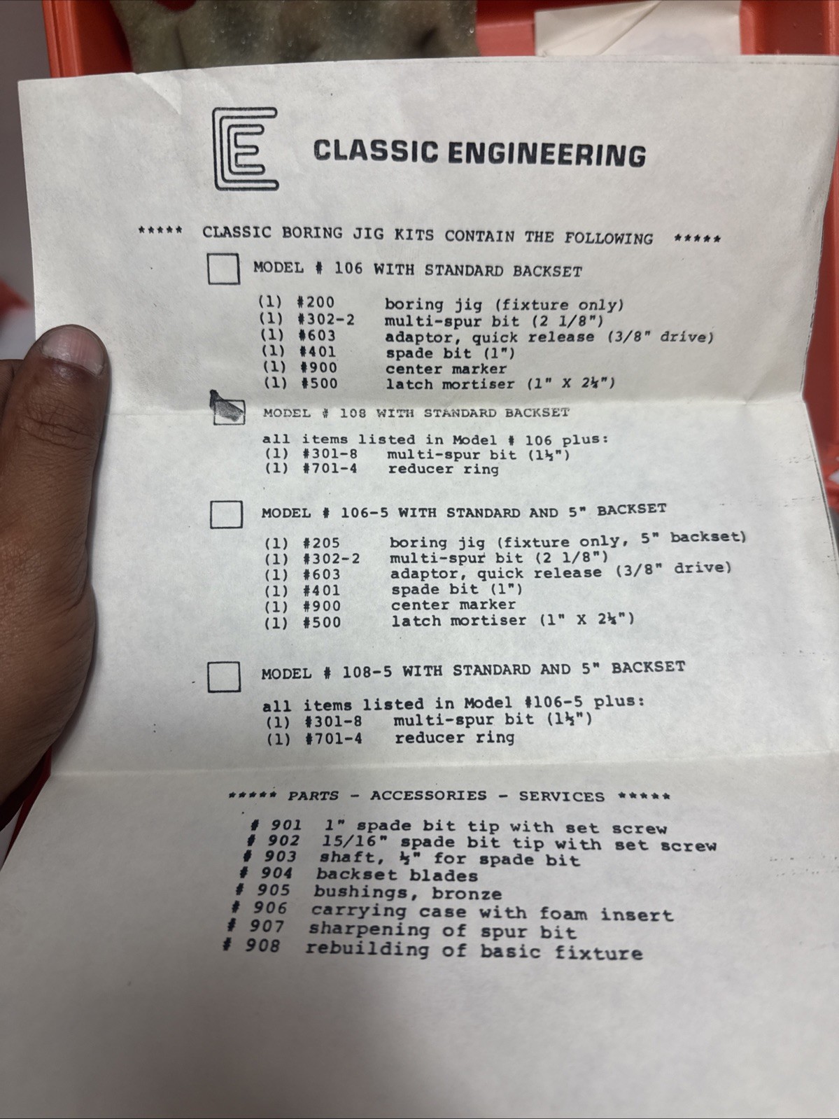 Classic Engineering Door Boring Jig / Kit-10800 / Complete + Extras / USA Made