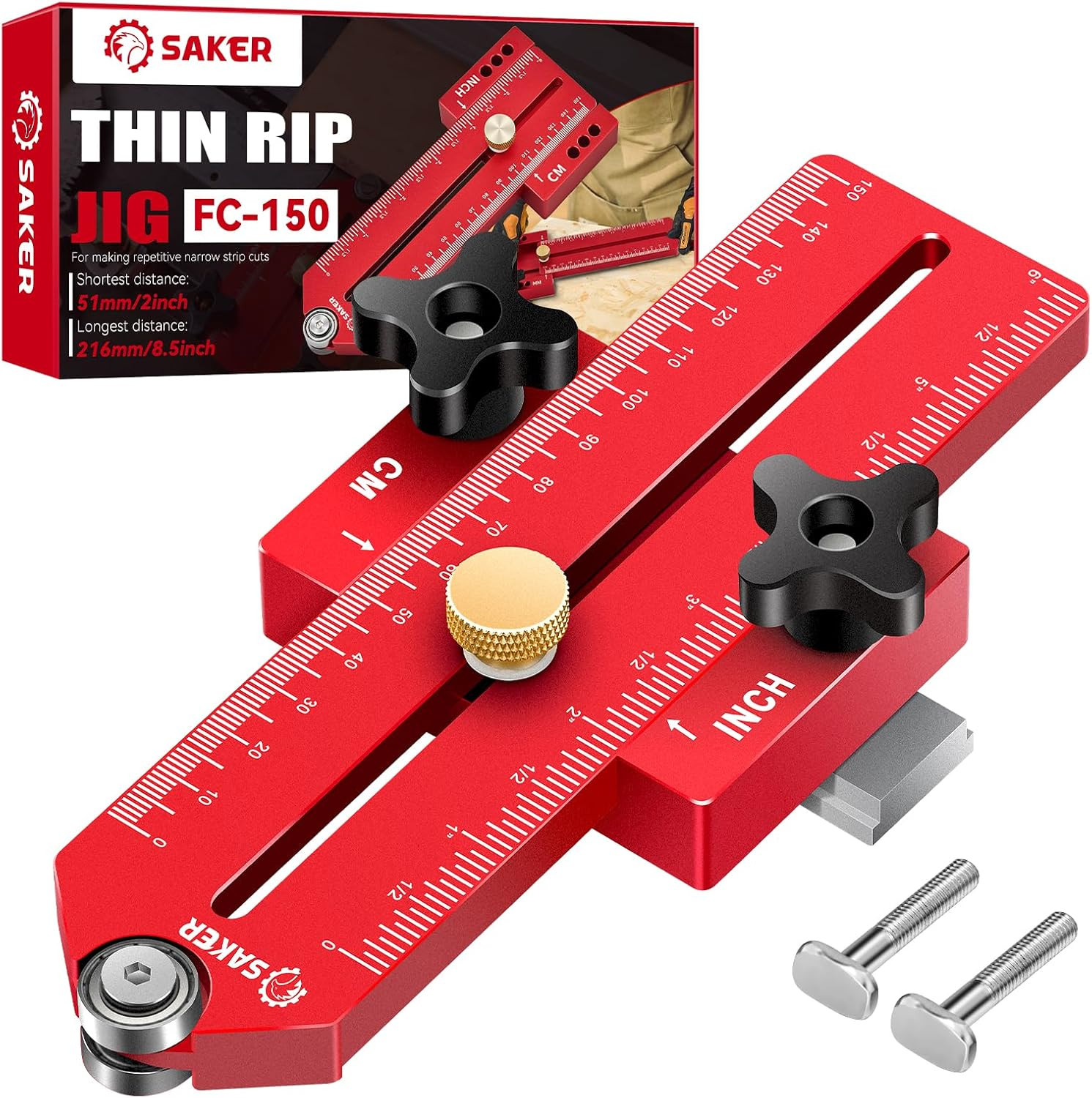 Saker Thin Rip Jig Table Saw Jig Guide, Making Repetitive Narrow Strip Cuts, Fit