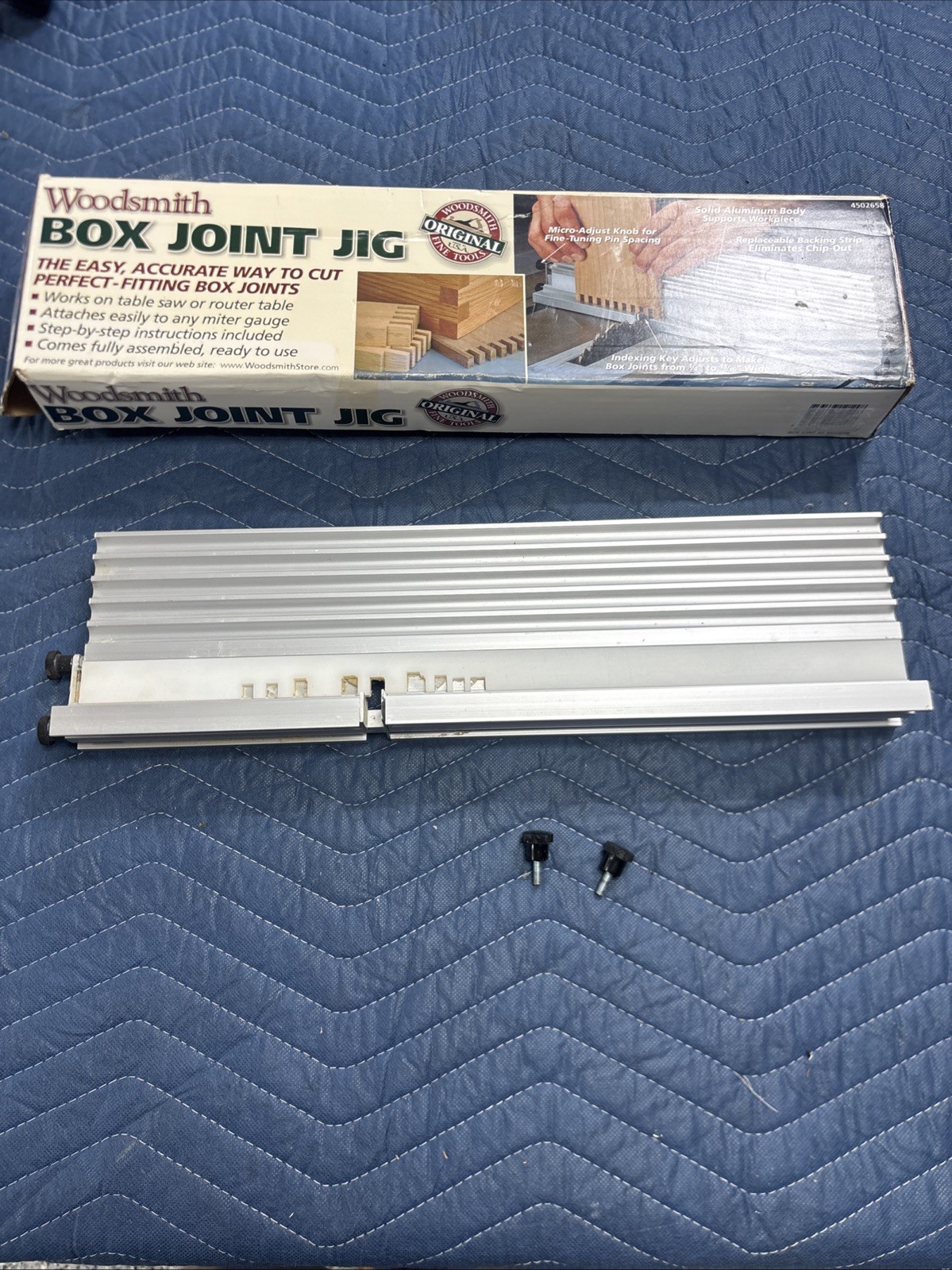 Woodsmith Shop Aluminum Box Joint Jig 4502-658 – For Table Saw or Router Table