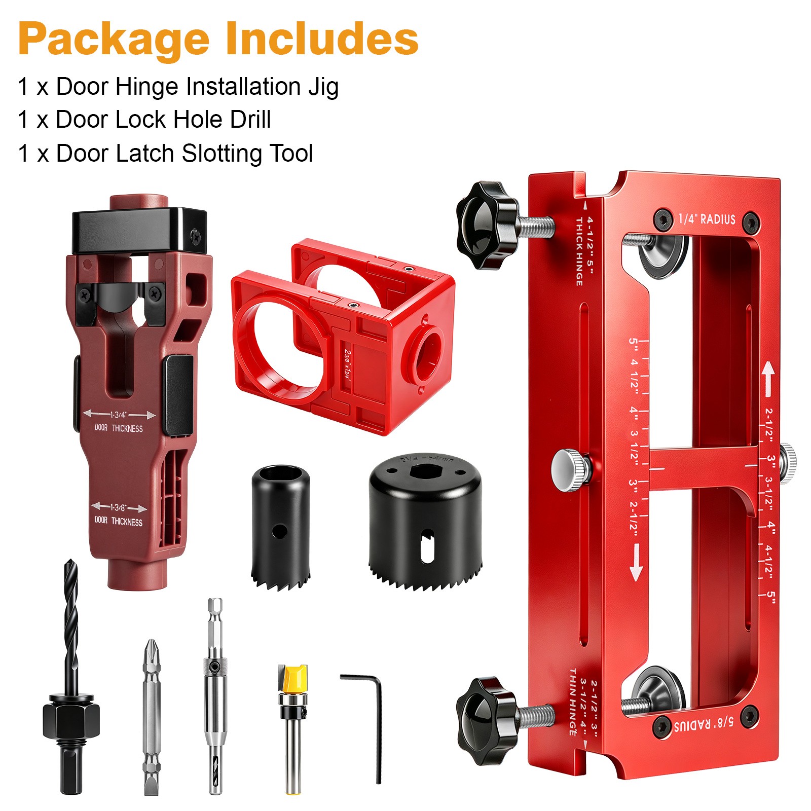 Door Hinge Jig & Lock Installation Kit Door Latch Mortise Tool Router Template