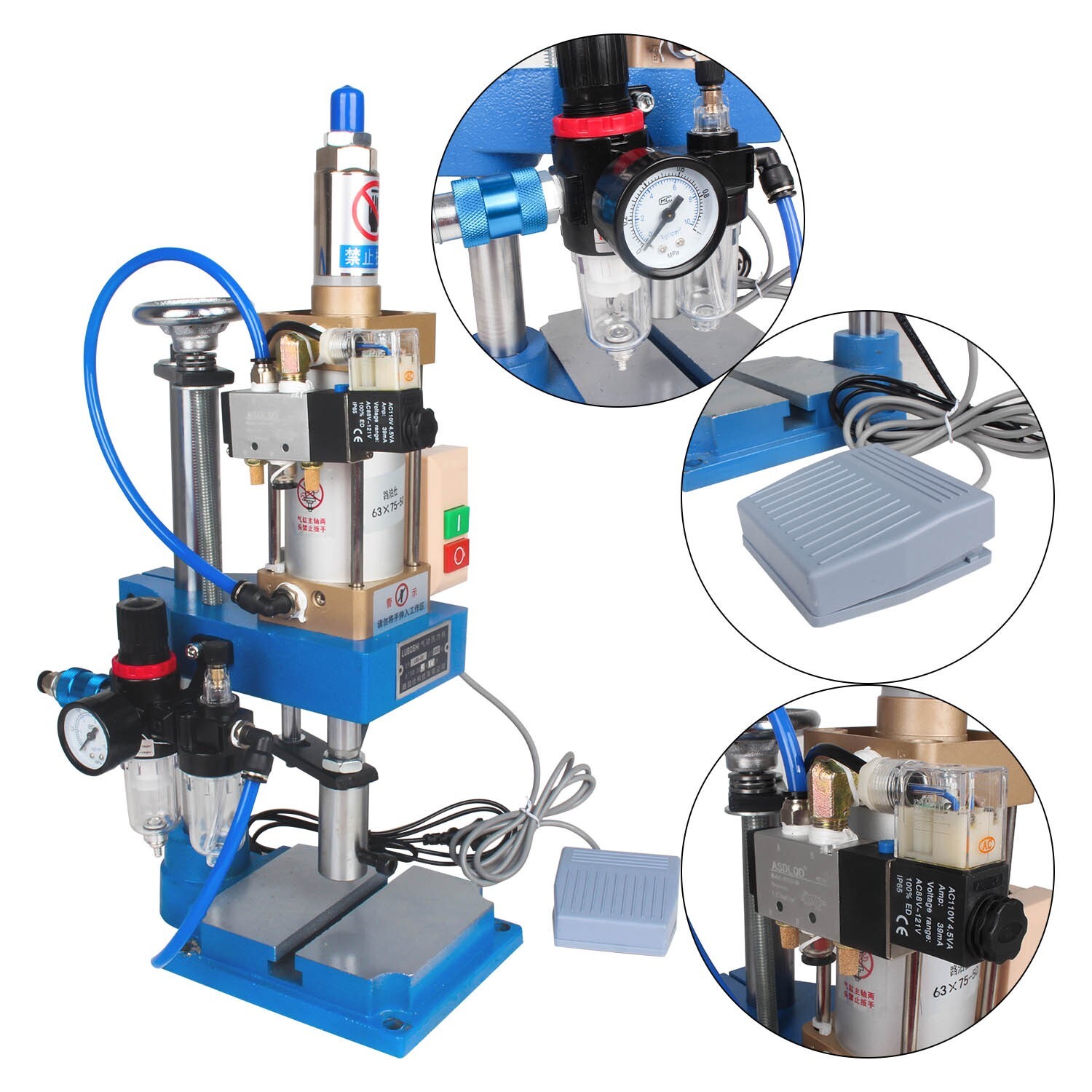 Pneumatic Punch Press MachineDesktop Punching Press Hand Machin 110V 0.5-0.8Mpa