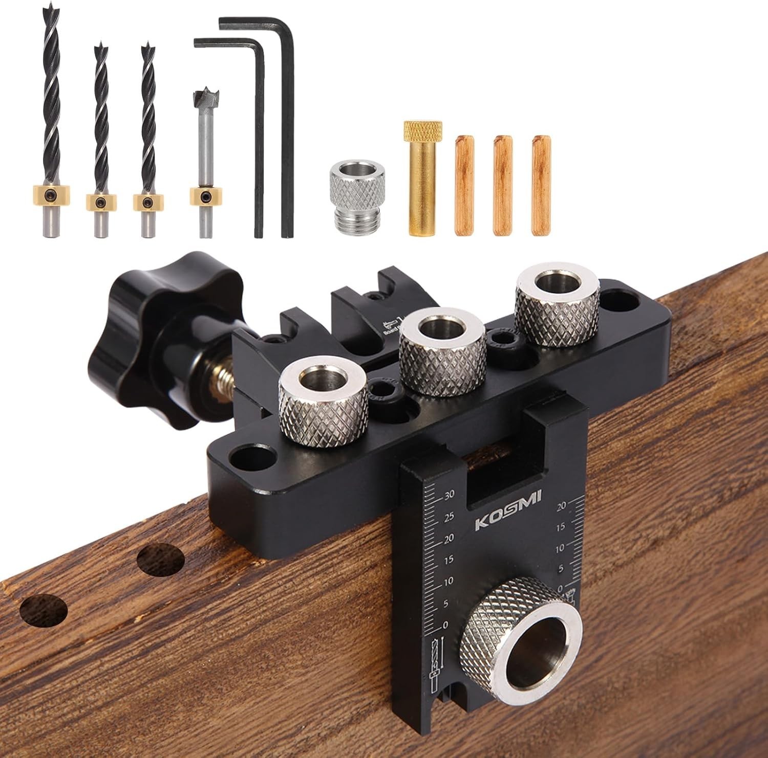 3 in 1 Dowel Jig Drill Kit Multi-Function Self Centering Doweling Jig Kit