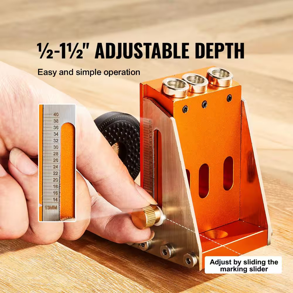 Skyshalo Pocket Hole Jig Kit Pocket Hole Jig System W Step Drills Stop Rings Wre