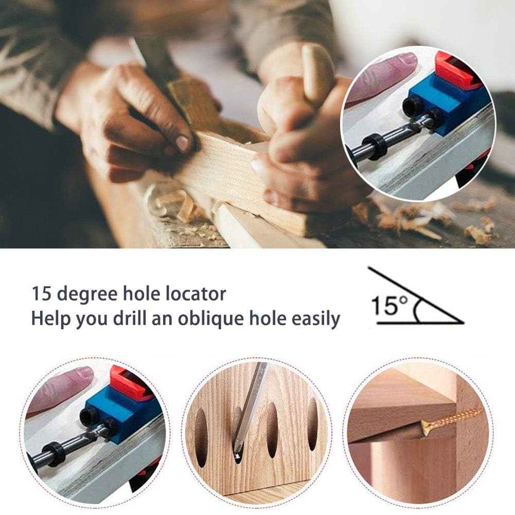 14 Pc Pocket Hole Jig Woodworking Angle Drill Guide Carpentry Joinery Kit
