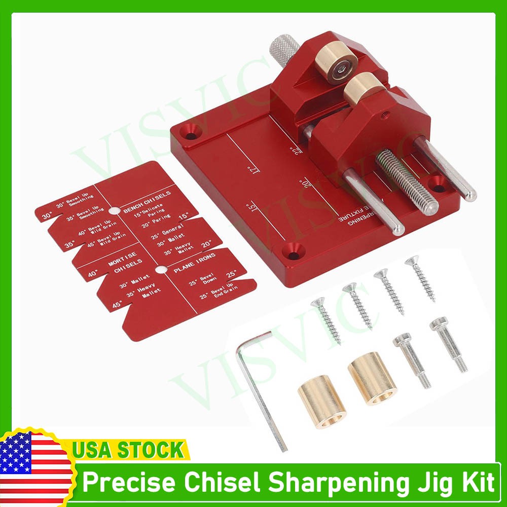 Precise Chisel Sharpening Jig Kit Honing Guide System for Woodworking Chisels x1
