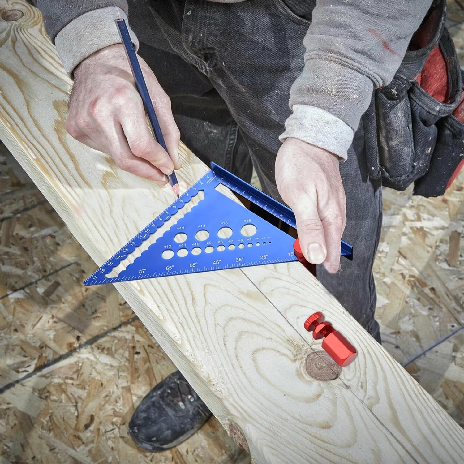 Tall Stair Gauges for Framing Square with Holder and Hook, Framing Jig for Sp…