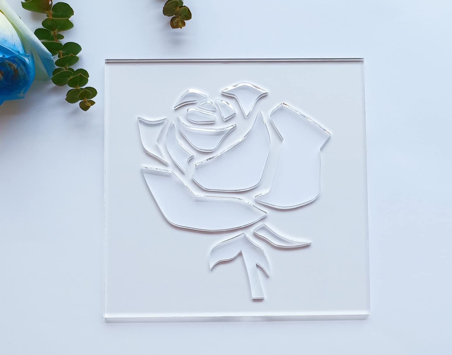 Rose Router Template Clear Acrylic Inlay Jig Template Woodworking 7.5×7.5 Inch