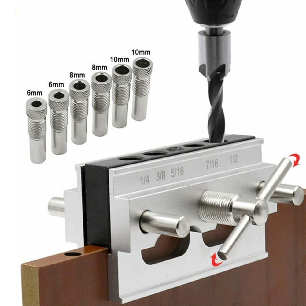 Self Centering Doweling Jig Vertical Metric Inch Positioning Hole Puncher Tools