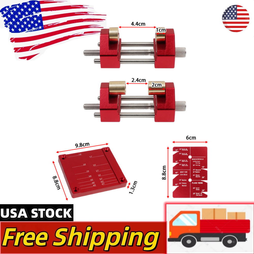 FIT Woodworking Chisels Precise Chisel Sharpening Jig Kit Honing Guide System