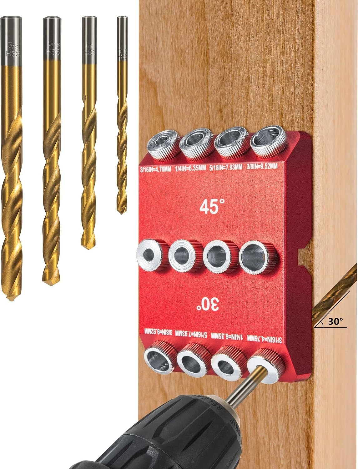30°45°90° Angle Drill Guide Jig for Straight or Angled Holes | Portable Angle