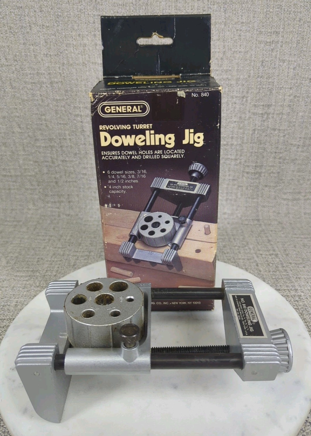 General Doweling Jig Model 840 Woodworking Tool Carpentry Cabinet Making Vintage