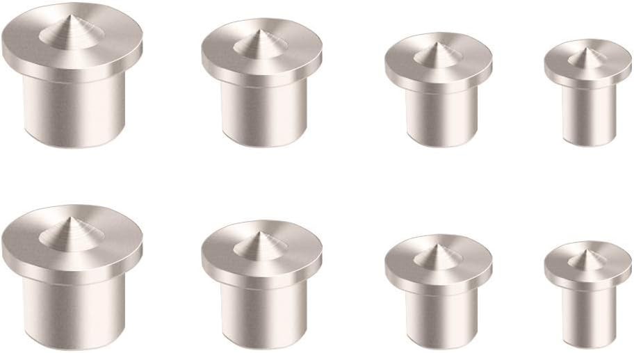 Dowel Center Set 8PC Woodworking Tenon Transfer Plugs 1/4-1/2″ | Metal Dowel
