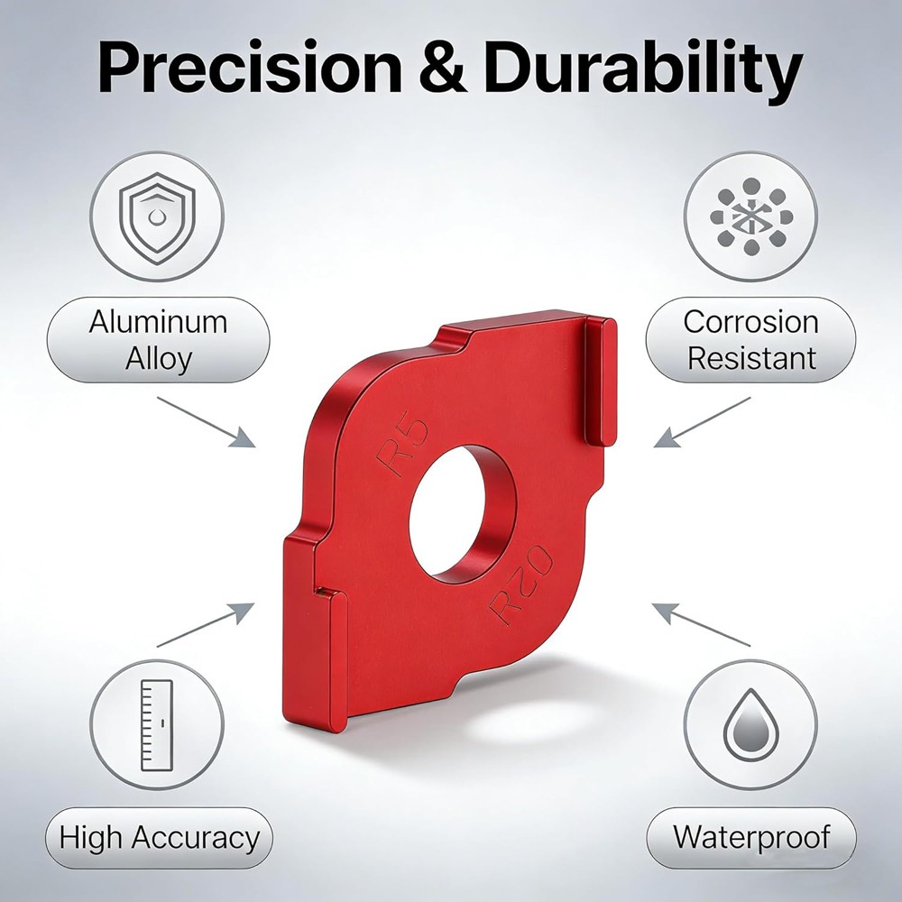 Professional Woodworking Radius & Chamfer Gauge , Aluminum Alloy Router Template