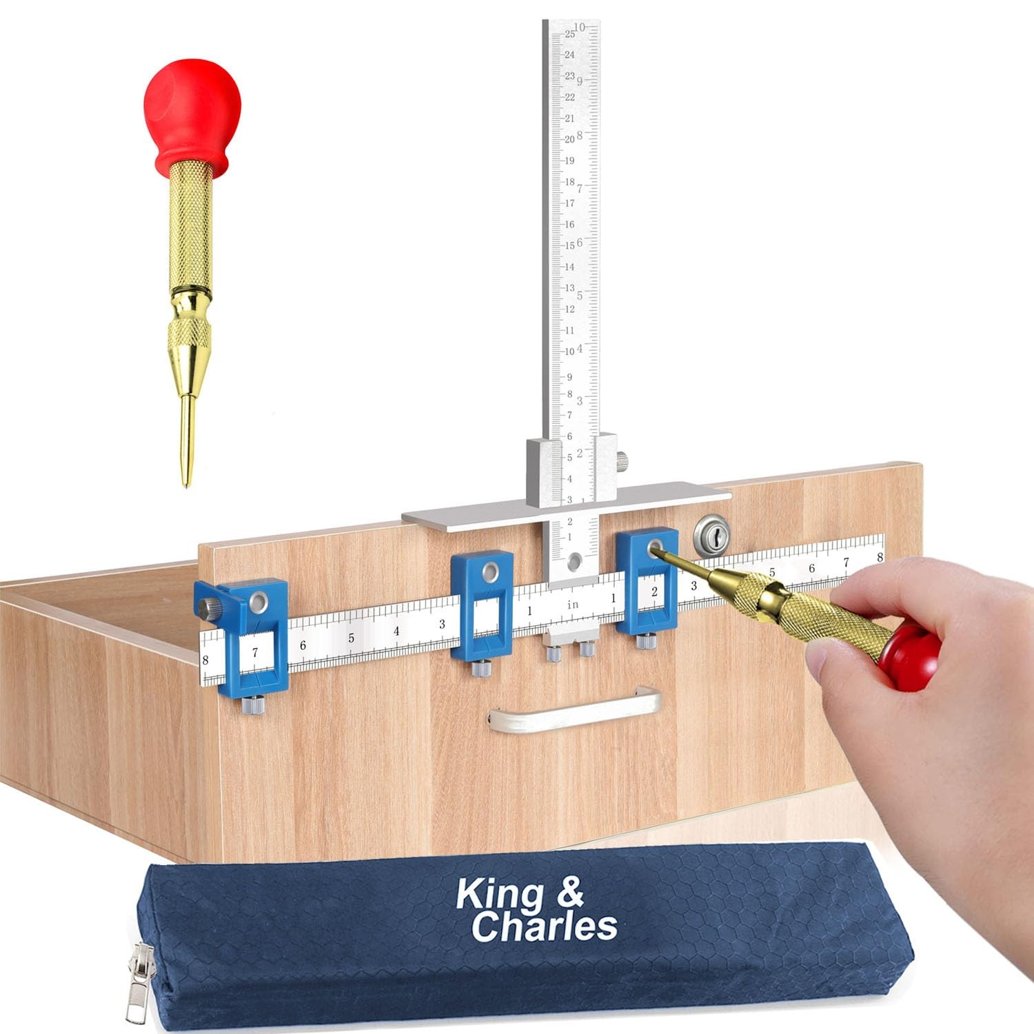 Metal Cabinet Hardware Jig & Auto Center Punch Set | Avoid Jitter Caused By