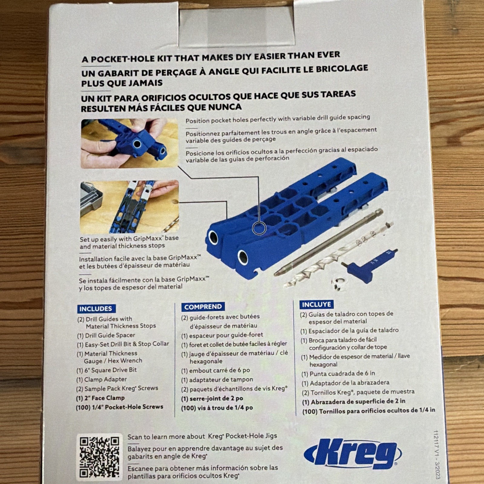 Kreg Pocket-Hole Jig 320 Kit w/ 2″ Face Clamp & 100 Pocket-Hole Screws