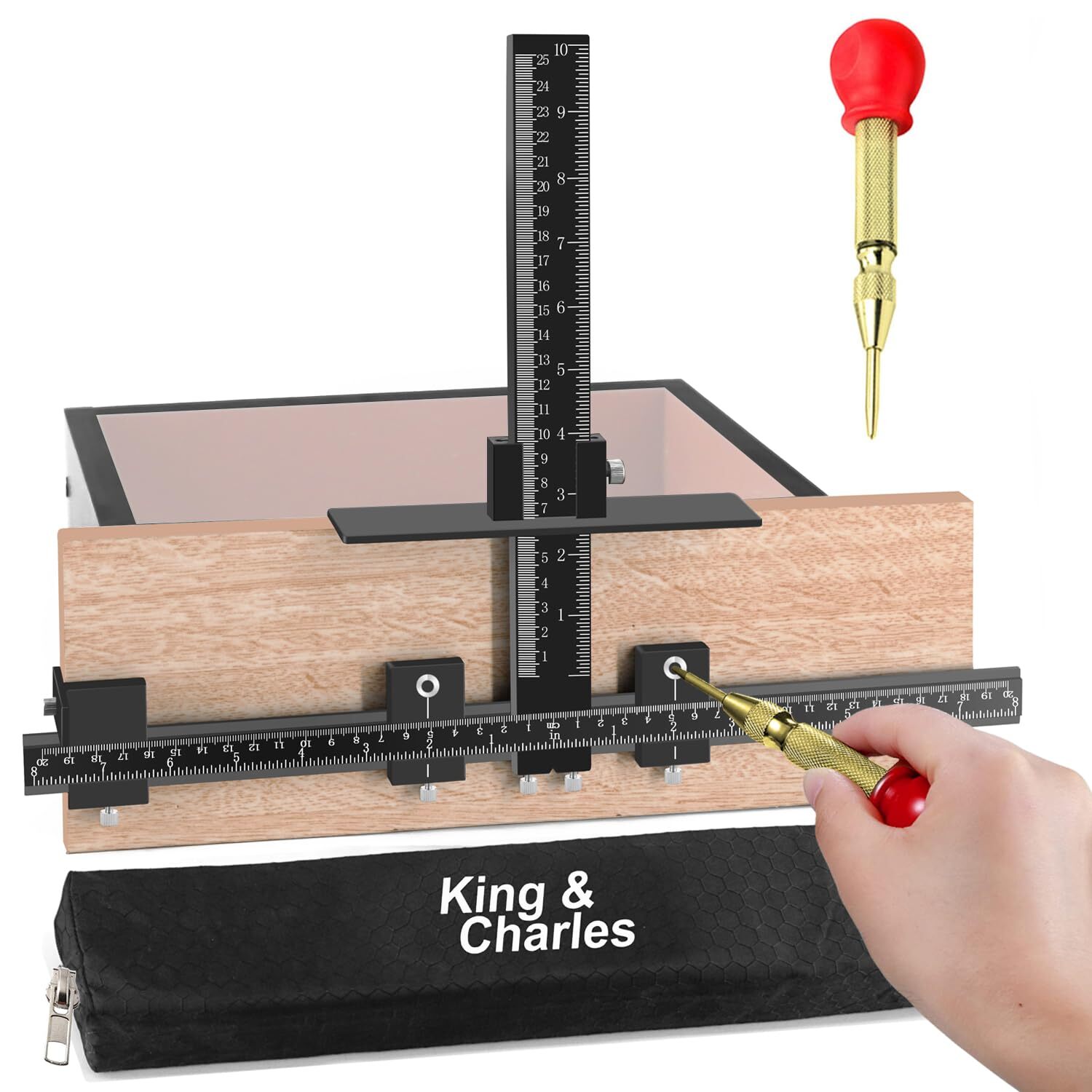 Cabinet Hardware Jig, Aluminum Alloy Cabinet Handle Jig with Automatic Center Pu