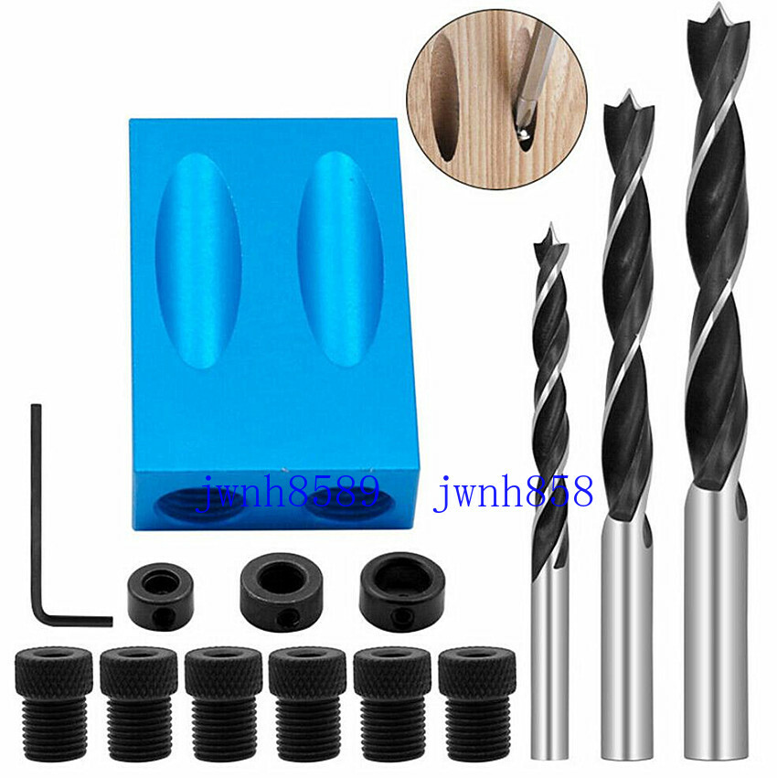 1 set 15° Pocket Hole Screw Jig Dowel Drill Carpenters Woodworking Tools Locator