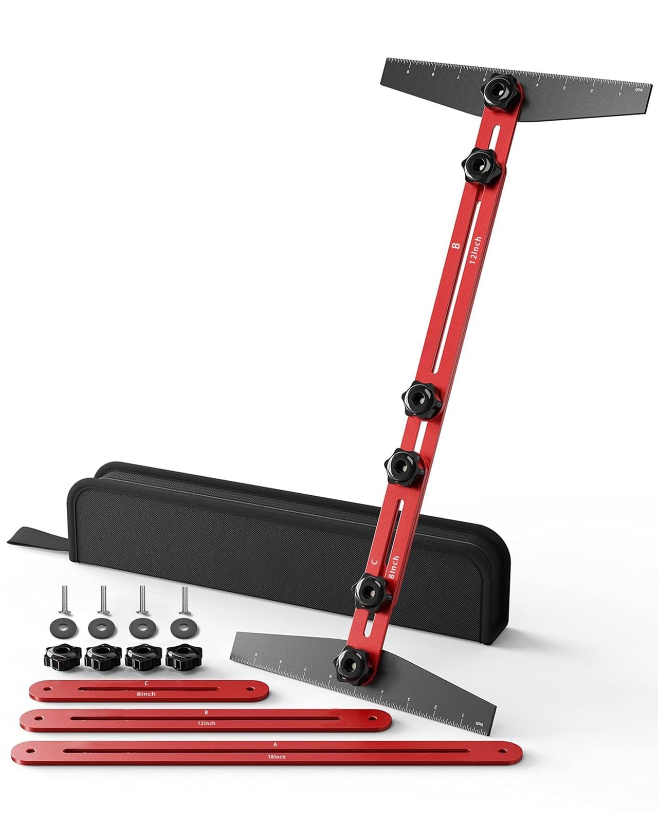 TANYO Stair Tread Template Tool, 8″ to 60″ Aluminum Stair Tread Jig for Accurate