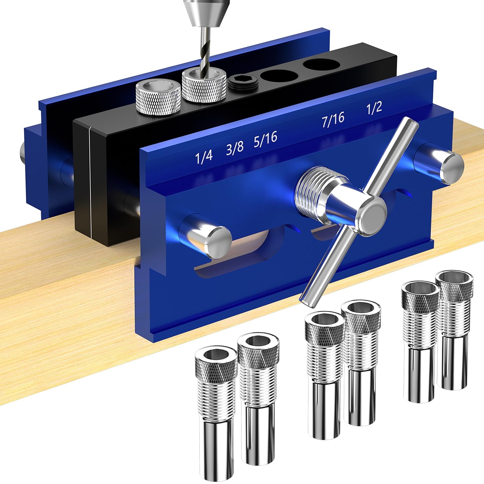 Self Centering Dowel Jig Kit, Drill Guide Jig Block for Straight Holes with 6…