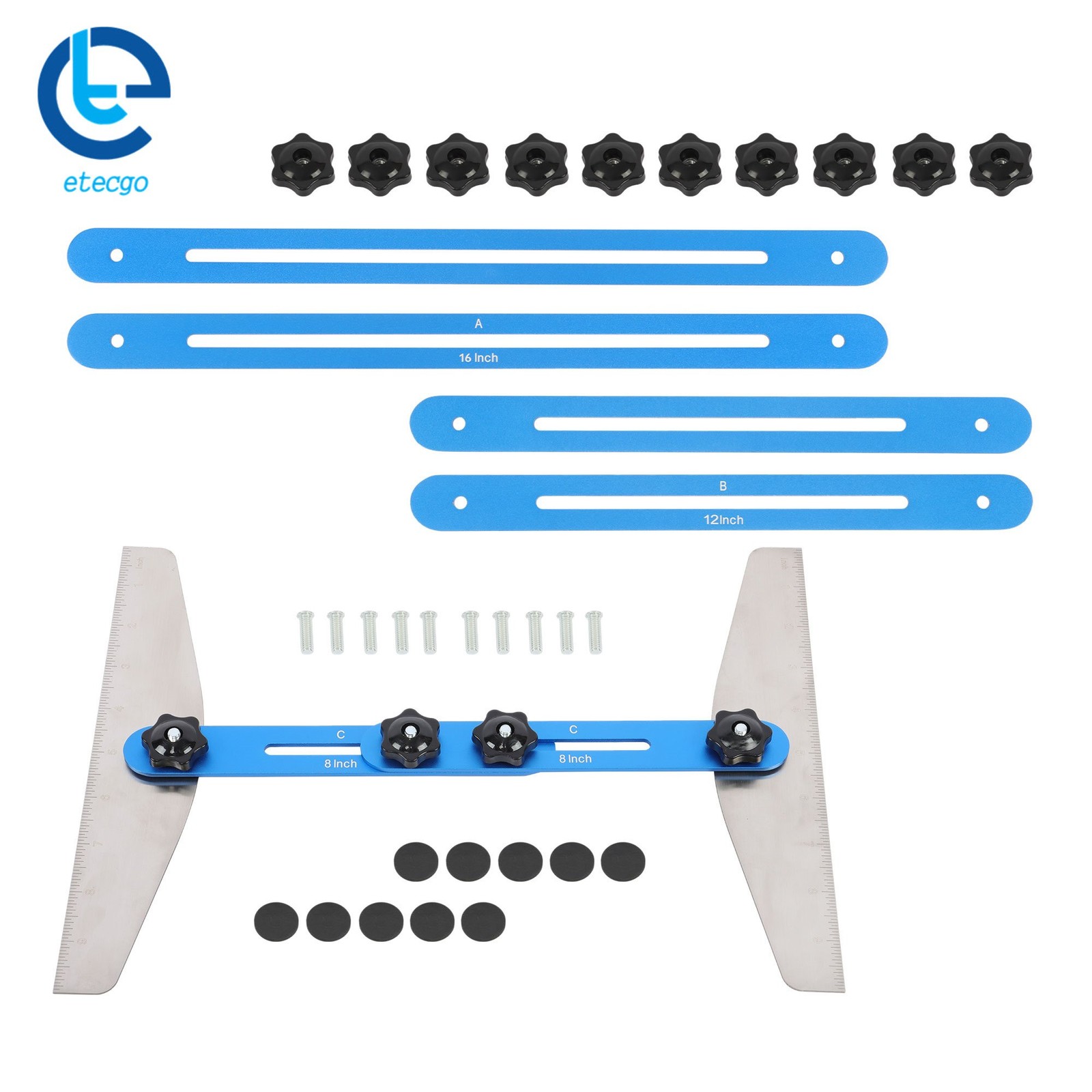 Stair Shelf Jig Measuring Scribe Tool 8-60″ Stair Tread Gauge Template Tool