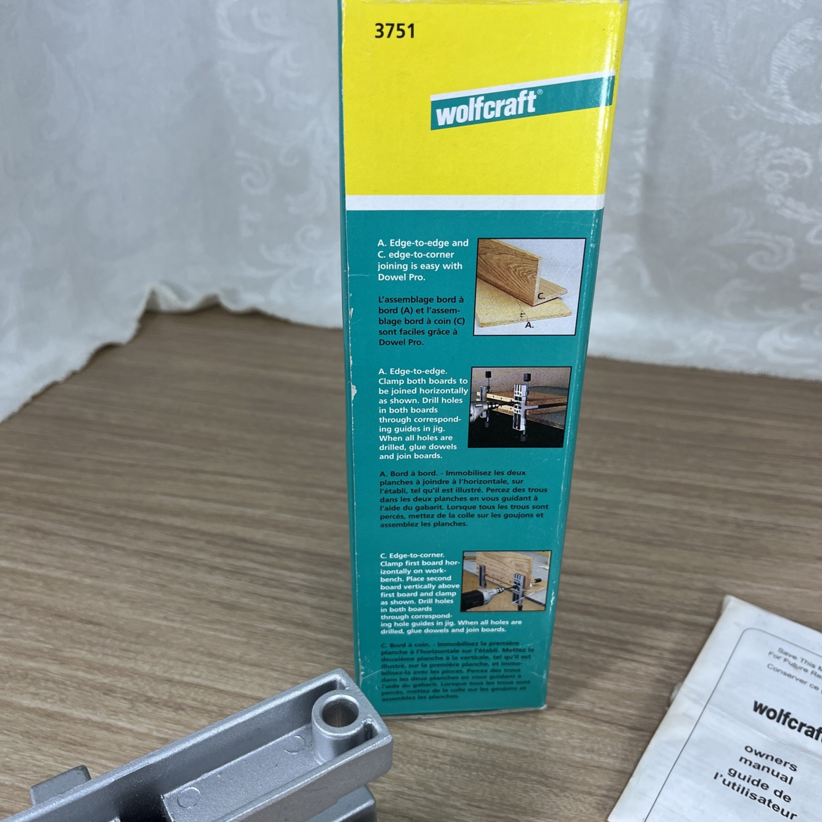 Wolfcraft DOWEL PRO KIT Doweling Jig For 1/4” 5/16” 3/8” #3751 Manual & Box
