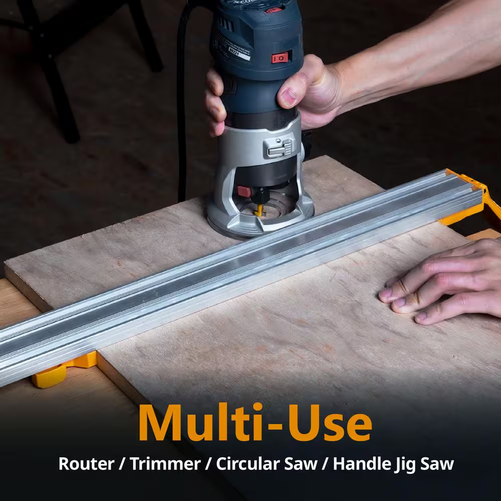 Powertec 50 in Contractor Straight Edge Clamp Saw Guide for Circular Saw Router