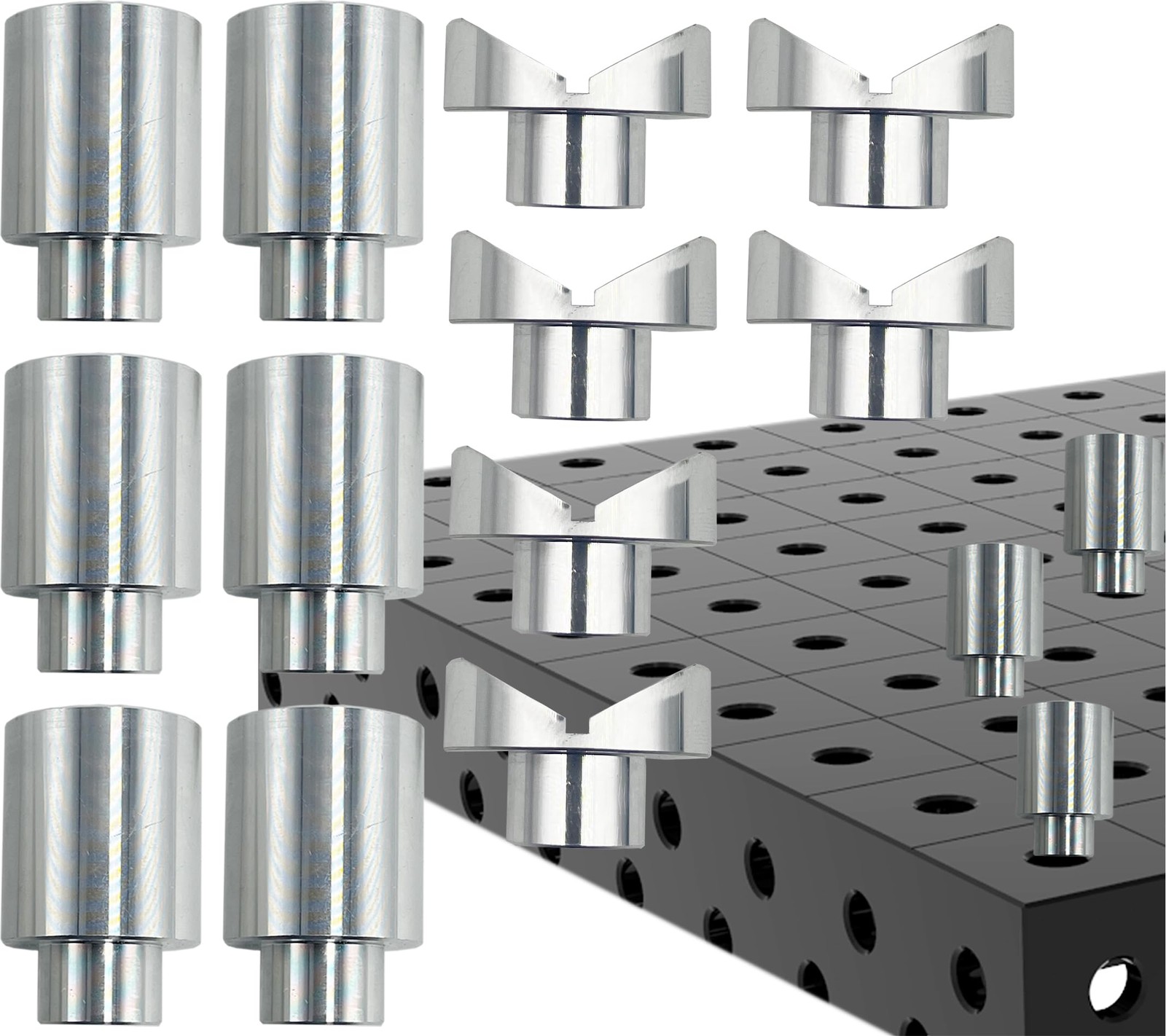 Welding Table Fixture Pins 12 Pcs 5/8 x 1 x 1.5 Stop Alignment Aluminum Acces…