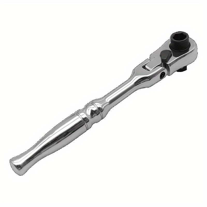 2-in-1 Mini Ratchet Wrench 180° Swivel Head Double Socket Hand Tool 1/4″