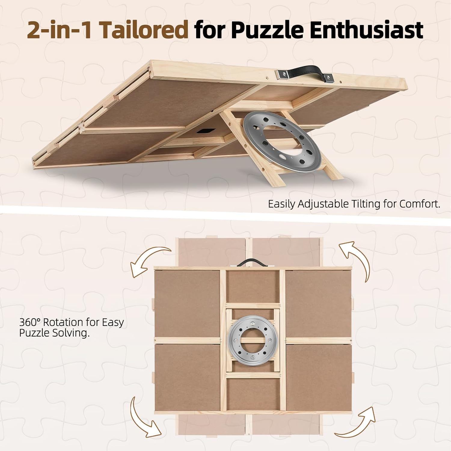 ALL4JIG 1500 Pieces 2-in-1 Tilting&Rotating Puzzle Board for Adults,24.53″ x 33.