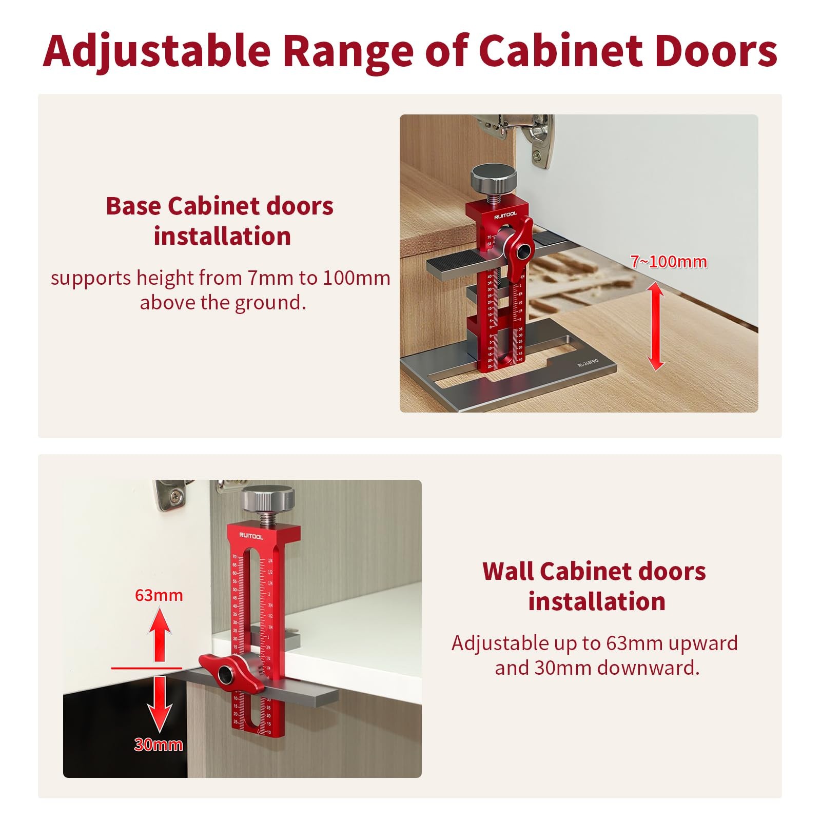 Upgrade 3-in-1 Cabinet Door Mounting Jig with Base, Installation Tool for Fra…