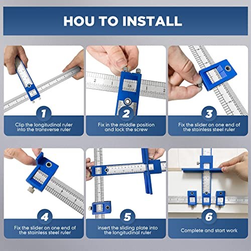 Cabinet Hardware Jig Template Tool Drill Guide w/ 5 4.5mm Bits Stainless Steel A