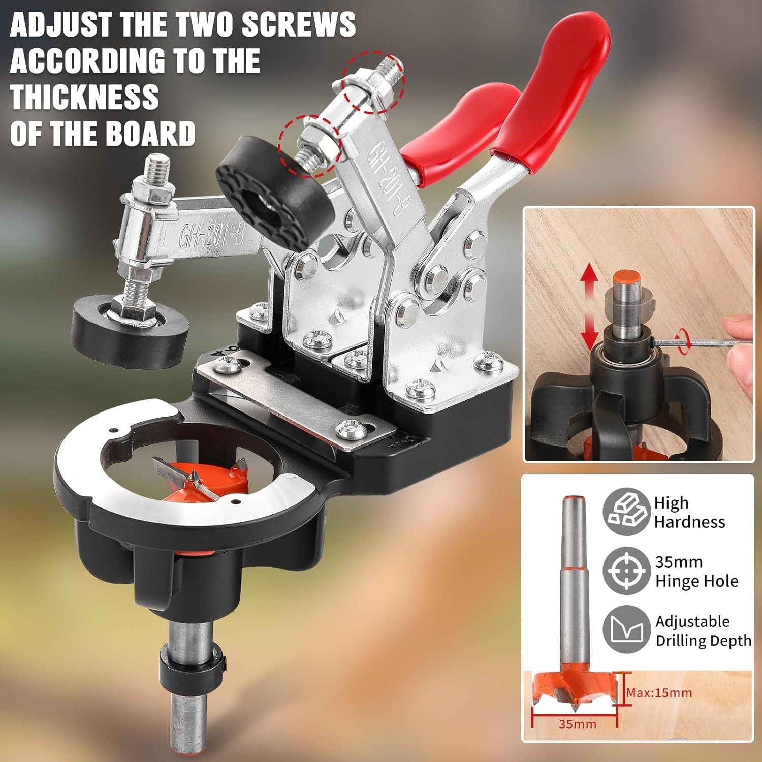 Adjustable Cabinet Hinge Jig Tool for Easy Door Hinge Positioning and Drilling