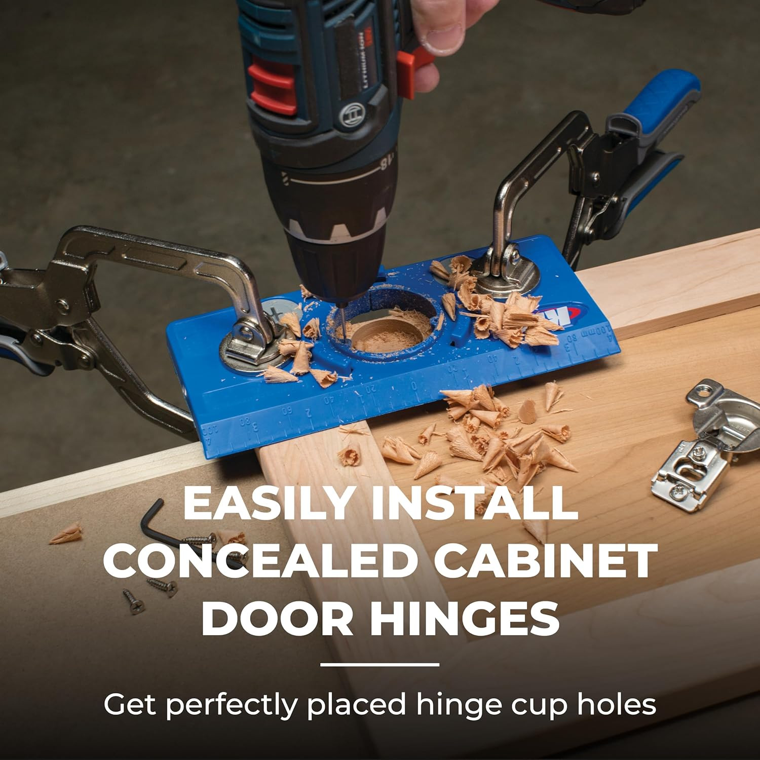 Kreg Concealed Hinge Jig – 35Mm Cup Drilling Jig – Adjustable Cabinet Door Insta