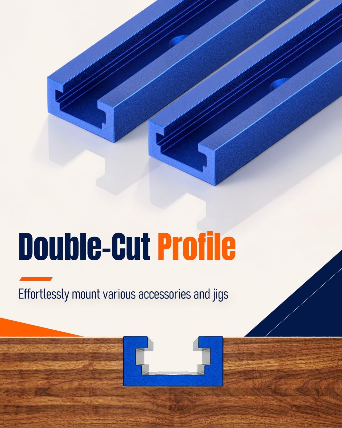 Vibit 2 Pcs 12 Inch Aluminum T Track Woodworking T-Slot Rail Router Table