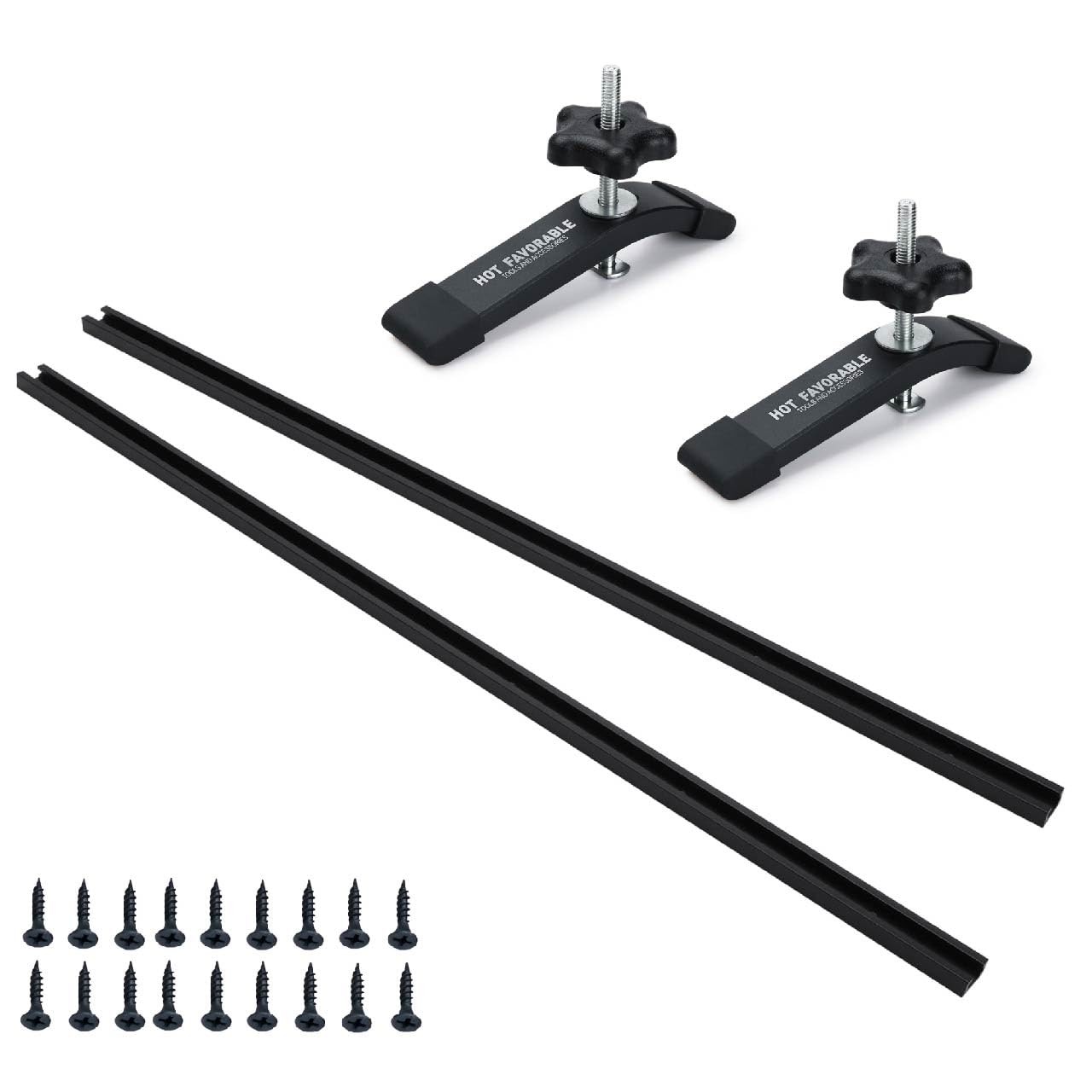 Aluminum 2 PCS 36 Inch TTrack Woodworking 2 PCS HoldDown Clamps Black