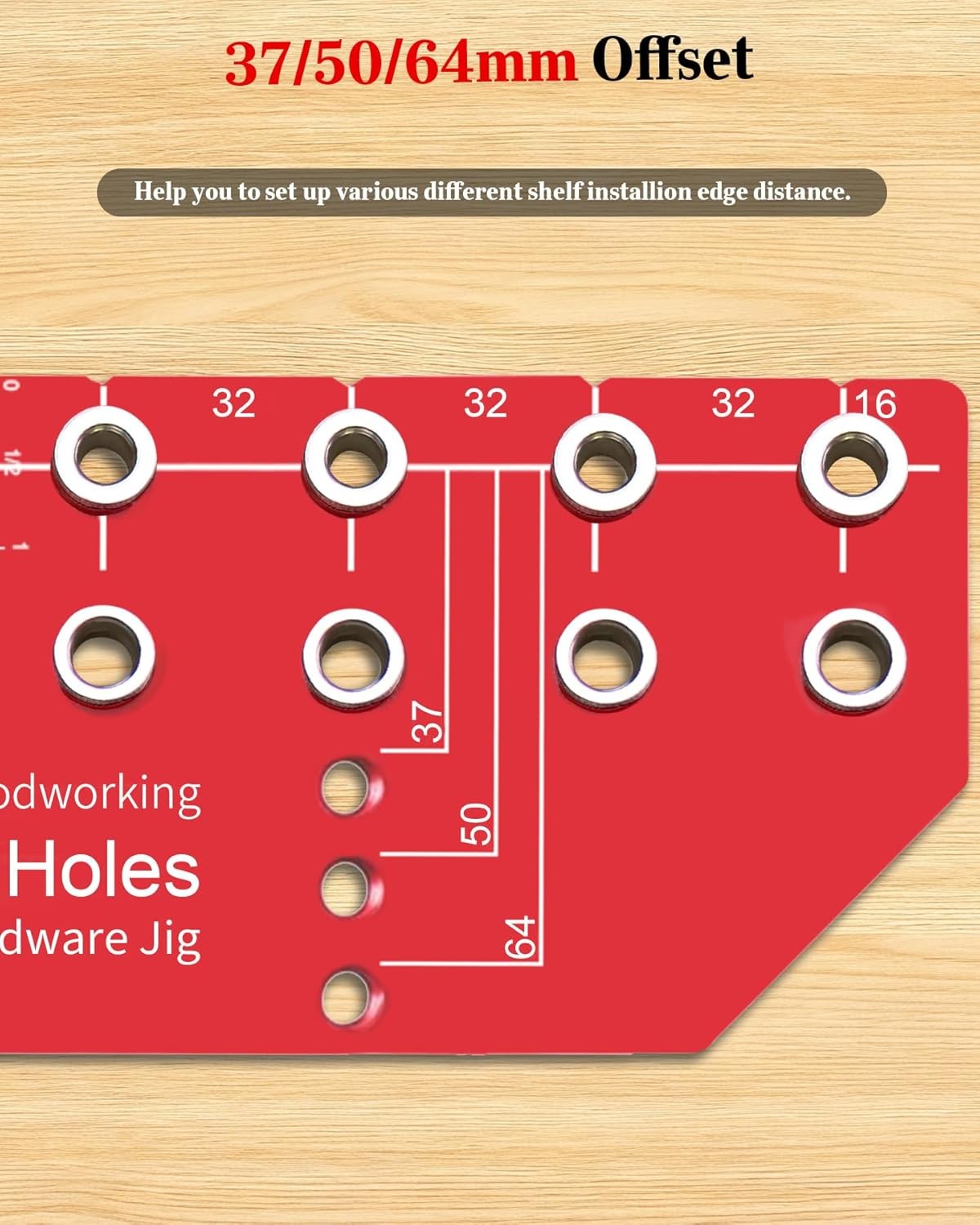 11 Hole Shelf Pin Jig Adjustable Shelf Hole Jig with 1/4″ and 5Mm Drill Bit