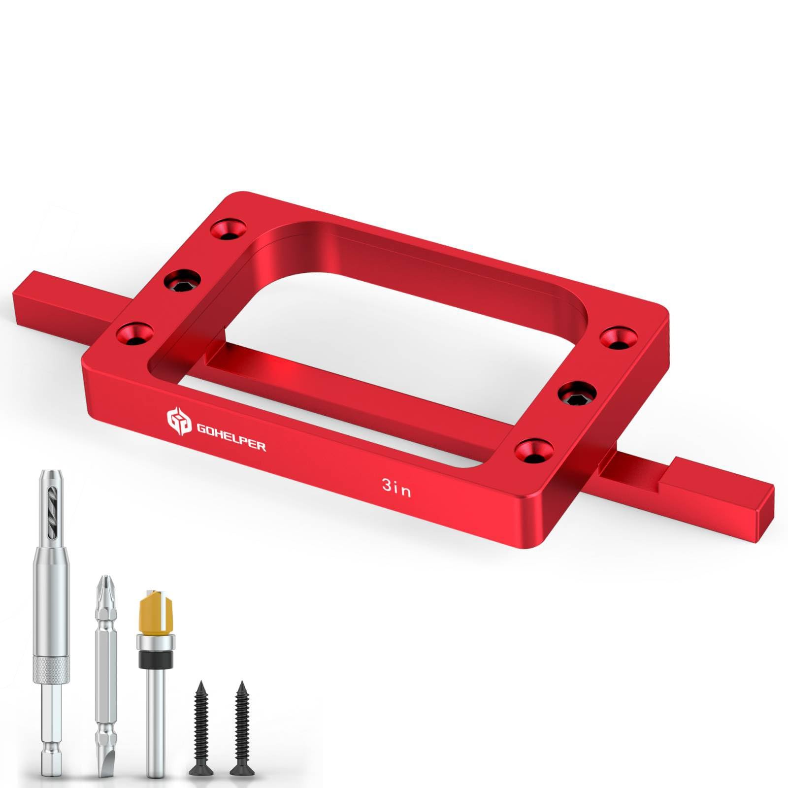 Door Hinge Jig Template Kit Router Mortise Fits 3 Inch 1/4R 5/8R Square