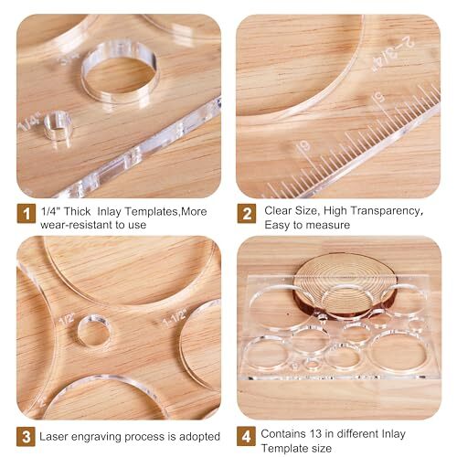 Monliful 10″*7.9″ inches 13 in 1 Router Template for 1 Pack Circle
