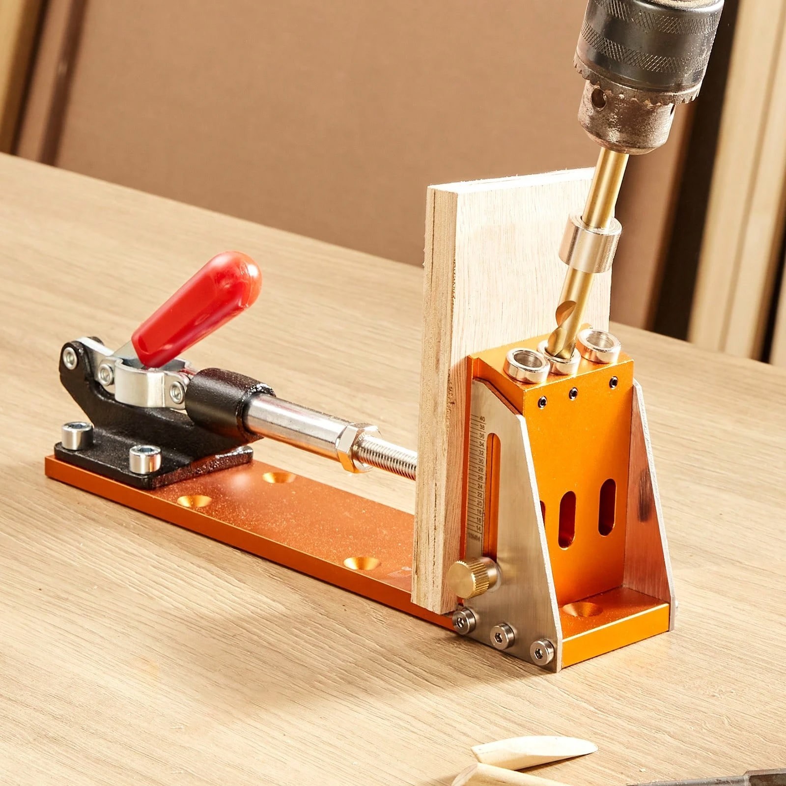 30Pcs Pocket Hole Jig Kit Adjustable Woodworking Joinery Drill Guide
