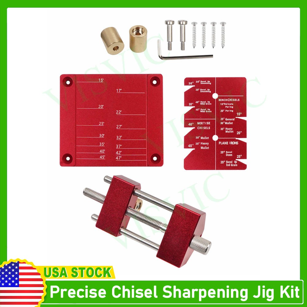 Precise Chisel Sharpening Jig Kit Honing Guide System for Woodworking Chisels x1