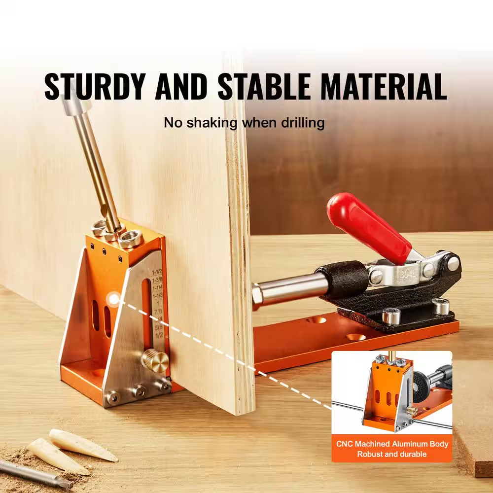Skyshalo Pocket Hole Jig Kit Pocket Hole Jig System W Step Drills Stop Rings Wre
