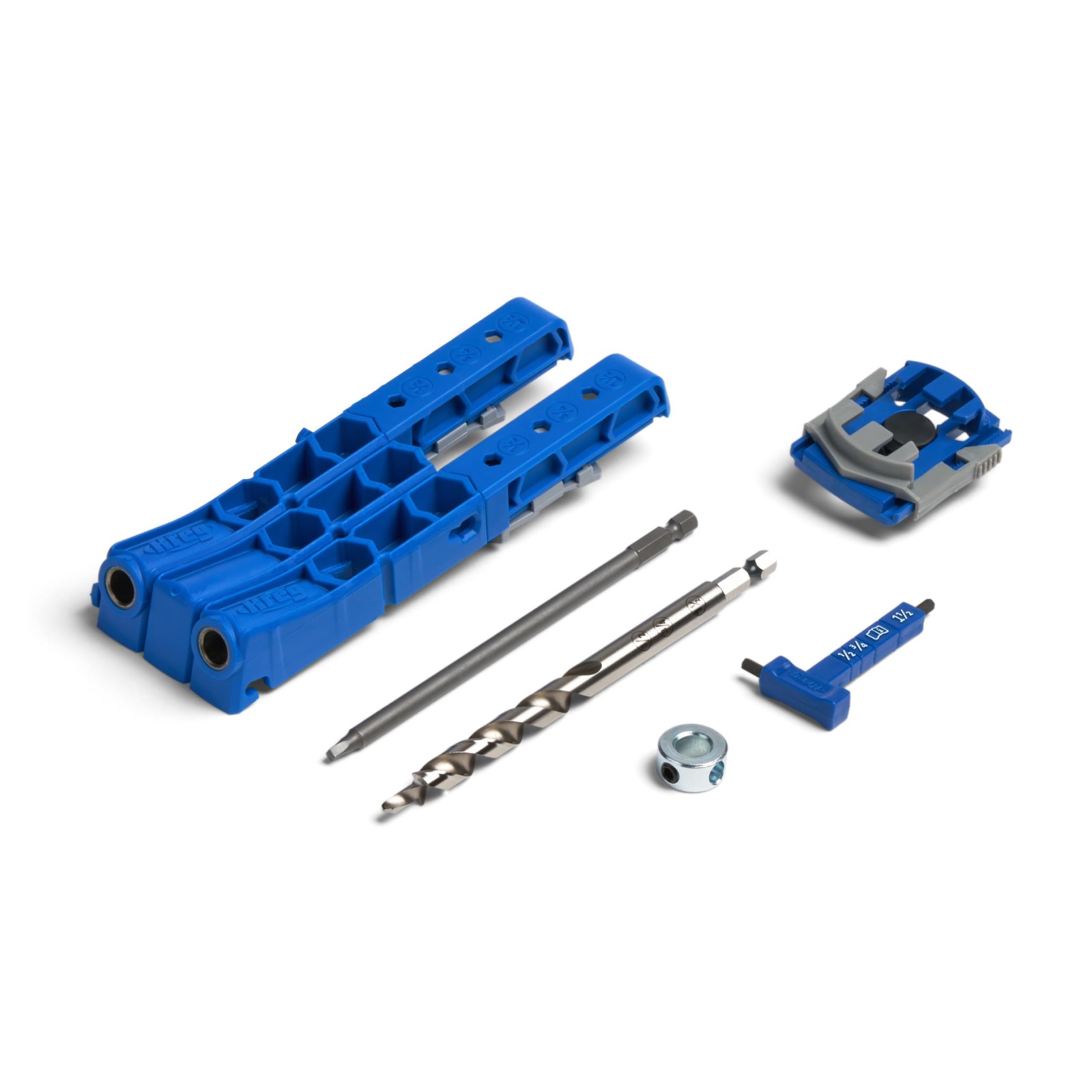Pocket Hole Jig 1/2-1 1/2″ Thick Adjustable Drill Guide Bit Carry Case KPHJ320