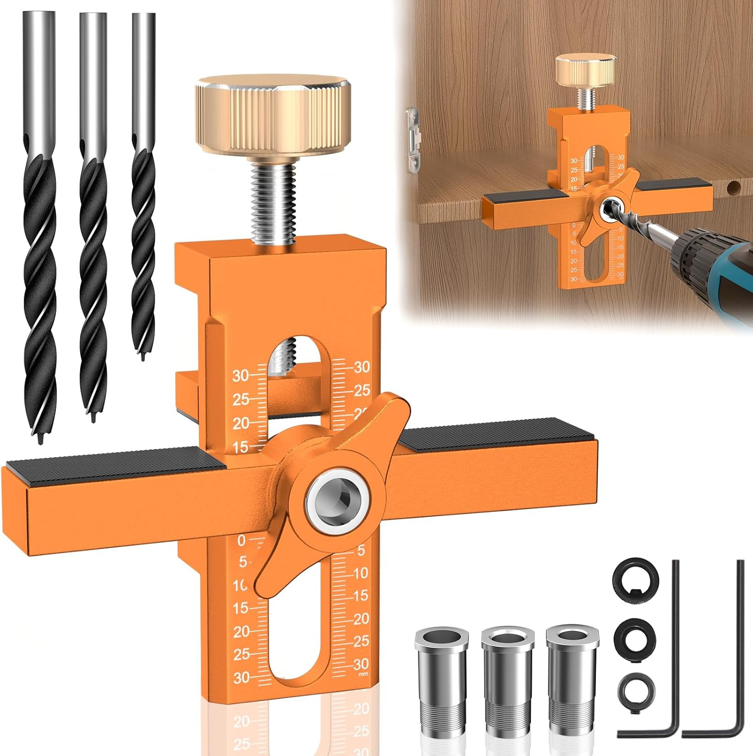 Cabinet Door Installation Jig 2-In-1 Mounting Adjustable Positioner Aluminum All