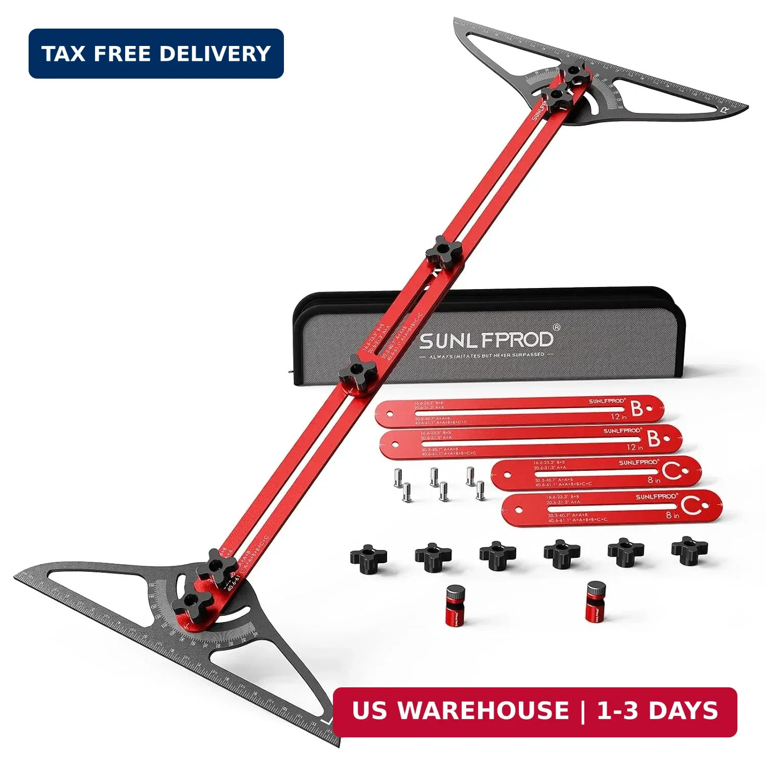 Stair Tread Template Tool – Dual Solid Nut Locking Stair Tread Tool Jig | Stair
