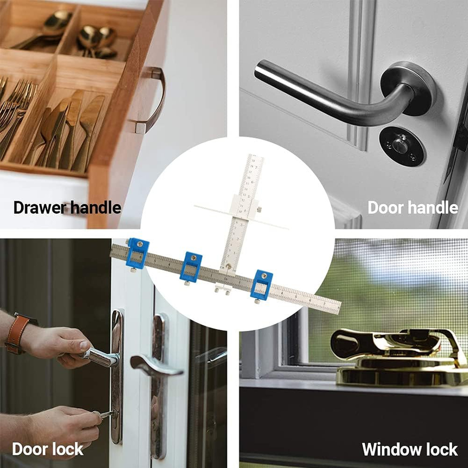 Cabinet Hardware Jig Aluminum Alloy Cabinet Jig for Handles and Pulls Drill