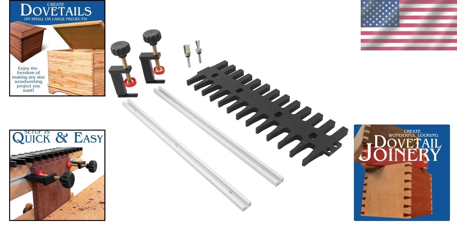 Classic Aluminum Dovetail Jig Master System with Essential Router Bits – 1 Count