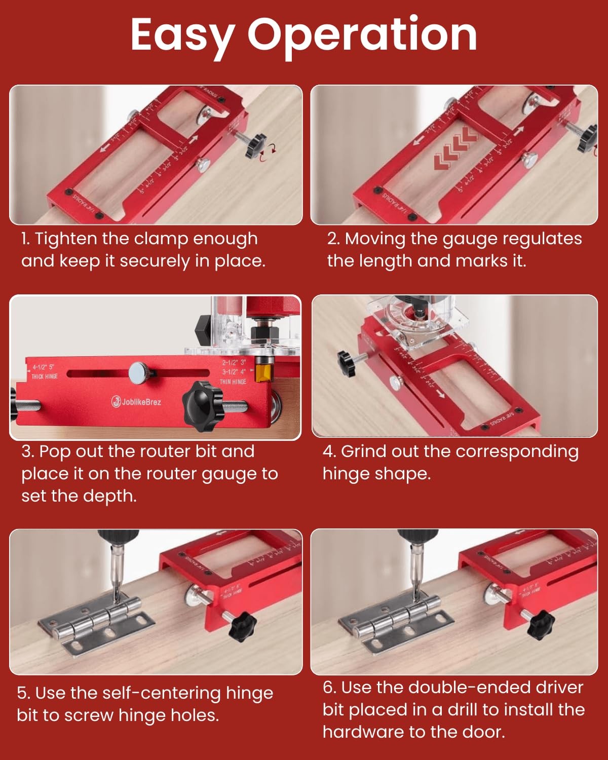 Door Hinge Jig, Aluminum Alloy Doors Hinges Router Jigs, Adjustable Door Jamb…