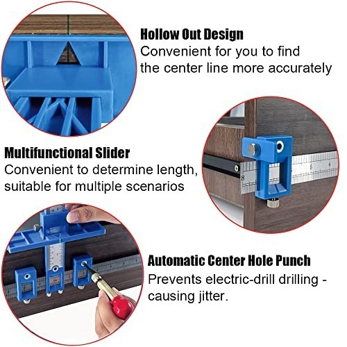Cabinet Hardware Jig 16 Inch Metric Imperial Scale Automatic Center Punch