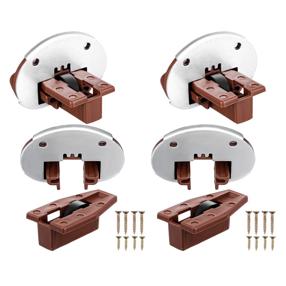 4 Sets Durable Drawer Slides Repair Kit Plastic Metal Drawer Fixing Aid Silver